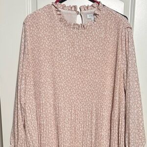 Pink Patterned Long Sleeve Dress
